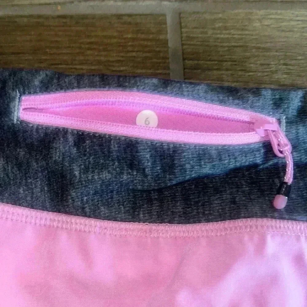 Lululemon Heather Pink Deep Goal Gray Speed Up Shorts - Picture 4 of 4